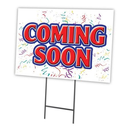 SIGNMISSION Coming Soon Yard Sign & Stake outdoor plastic coroplast window, C-1216 Coming Soon C-1216 Coming Soon